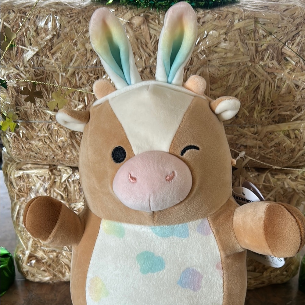 Squishmallows HugMees winking cow plush